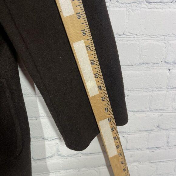 J Crew Mid Trench Coat Women Large Brown Wool Cashmere Blend Heavy Jacket - Picture 10 of 12